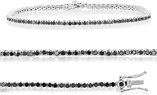Vir Jewels 2 cttw Black Diamond Tennis Bracelet .925 Sterling Silver with Rhodium 7.5 Inch