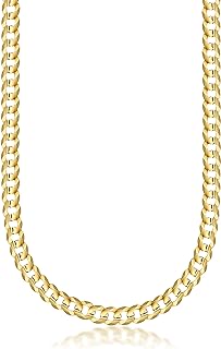 PORI JEWELERS 14K Yellow Gold 2.5MM, 3.5MM, 4MM, 5MM, 6.5MM Cuban/Curb Chain Necklace and Bracelet - Made In Italy