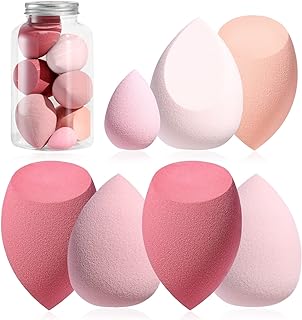 Makeup Sponge Set BS-MALL Blender Sponges 7 Pcs for Liquid, Cream, and Powder, Multi-colored with 1 Mini Makeup Sponge Pink (A-Pink)