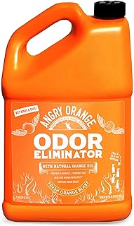 ANGRY ORANGE Pet Odor Eliminator for Strong Odor - Citrus Deodorizer for Dog Urine or Cat Pee Smells on Carpet, Furniture & Indoor Outdoor Floors - 128 Fluid Ounces - Puppy Supplies - 1 Gallon