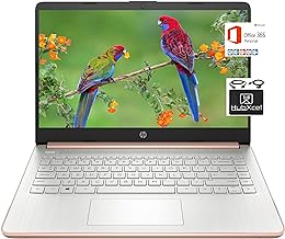 HP 2022 Newest 14 inch HD Laptop Computer, Intel Celeron N4000 up to 2.6 GHz, 4GB DDR4, 64GB eMMC Storage, WiFi, Webcam, HDMI, Bluetooth, 1 Year Microsoft 365,Windows 10 S, Rose Gold +HubxcelCables