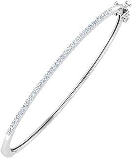 FINEROCK 1/2 Carat Diamond Bangle Bracelet in 10K Gold or 950 Platinum