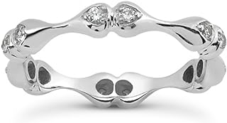 Madina Jewelry 0.36 ct Ladies Round Cut Diamond Eternity Wedding Band Ring in Prong Setting in 14 kt White Gold