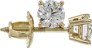 IGI Certified 14k Gold Lab-Grown Diamond Stud Earrings (I-J Color, VS2-SI1 Clarity)