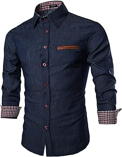 COOFANDY Men's Casual Dress Shirt Button Down Shirts Long-Sleeve Denim Work Shirt