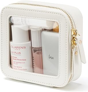 Small Cosmetic Bag for Purse Mini Makeup Bag for School Cute Clear Make Up Pouch for Travel Tiny Leather White Make Up Organizer Case for Backpack Toiletry Bag Waterproof Square Pouch with Zipper