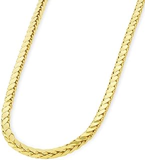 Jewelry America 14k Yellow Gold or White Gold 3mm Hollow Square Braided D/C Wheat Chain Necklace with Lobster Claw Clasp