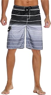 Men's Beachwear Summer Holiday Swim Trunks Quick Dry Striped