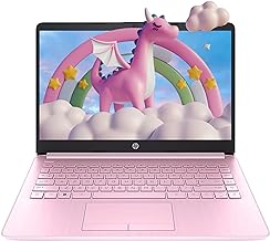 Hp Newest 14" Ultral Light Laptop, 314GB Storage(64GB eMMC+250GB Portable SSD), Intel Quad-Core N4120, 1 Year Office 365, HDMI, WiFi, USB-A&C, Long Battery Life, Win 11S (8GB RAM, Pink)
