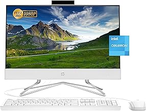 HP 2022 Newest All-in-One Desktop, 21.5" FHD Display, Intel Celeron J4025 Processor, 32GB RAM, 1TB PCIe SSD, Webcam, HDMI, RJ-45, Wired Keyboard&Mouse, WiFi, Windows 11 Home, White