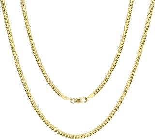 Nuragold 14k Yellow Gold 2.7mm Solid Miami Cuban Link Chain Pendant Necklace, Mens Womens Jewelry 16" 18" 20" 22" 24" 26" 28" 30"