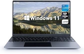 ANMESC 15.6" Laptop Computer, Windows 11 laptops, Quad-Core Intel Celeron N5095 Processors, Laptop Computers with 1366 * 768 IPS Display, 5000mAh Battery, 8GB DDR4 256GB SSD, WiFi, Bluetooth, Type-C