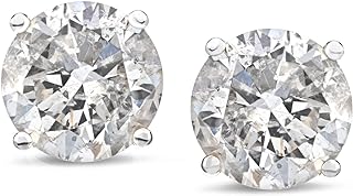Amazon Collection Certified 14k Gold Diamond with Screw Back and Post Stud Earrings (J-K Color, I1-I2 Clarity)