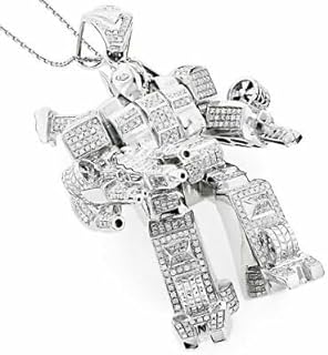 SCASTING Men's 3.75CT Diamond Transformers PENDANT White Over