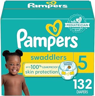 Pampers Swaddlers Diapers - Size 5, 132 Count, Ultra Soft Disposable Baby Diapers