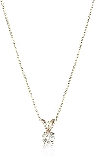 Amazon Collection 14k Gold Adjustable Prong Set Round-Cut Diamond Pendant