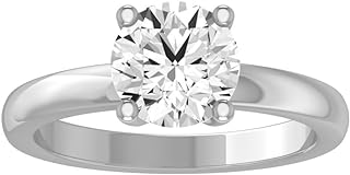 ARAIYA FINE JEWELRY 14K White Gold Lab Grown Diamond Solitaire Engagement Ring (1-2 cttw, E-F Color, VS1 Clarity)