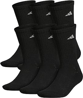 Men's Athletic Cushioned Crew Socks with Arch Compression for a Secure Fit (6-Pair)
