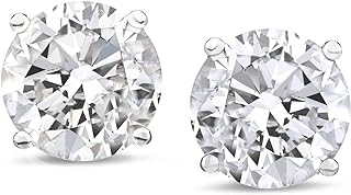 Amazon Collection Certified 14k Gold Round-Cut Diamond Stud Earrings (1/4-2 cttw, K-L Color, I1-I2 Clarity)