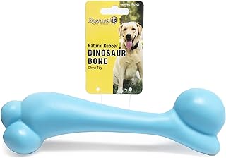 Natural Rubber Dinosaur Bone Chew Toy. Safe and Non-Toxic.