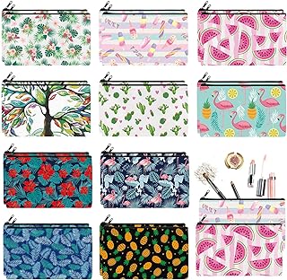 Reginary 20 Pieces Cosmetic Bag for Women, Roomy Makeup Bags with Zipper Toiletry Bag Pouch Travel Packing Accessory Organizer Gifts, 7 x 4.3 Inches (Summer)