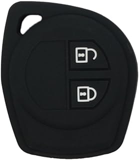 SEGADEN Silicone Cover Protector Case Holder Skin Jacket Compatible with Suzuki 2 Button Remote Key Fob CV4545 Black