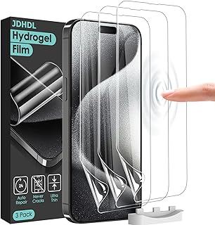 JDHDL [3 Pack Soft Hydrogel Film Screen Protector for iPhone 15 Pro Max/iPhone 15 Plus, Upgraded Non-breakable Flexible TPU for iPhone 15 Pro Max Screen Protector Film (NOT Glass)