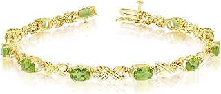 BillyTheTree Jewelry 14K Yellow Gold Oval Peridot and Diamond Bracelet