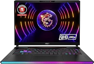MSI Raider GE78 HX Laptop: Intel Core i9-13980HX, GeForce RTX 4080, 17" 16:10 QHD+(2560 x 1600) 240Hz, 32GB DDR5, 1TB NVMe SSD, Thunderbolt 4, Cooler Boost 5, Win 11 Home: Dark Grey 13VH-438US