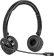 LUXMO Bluetooth Headphones Mic with Mute Button Stereo Headset Wireless Headphones Great for Cell Phones Tablets, Home Office & Business, PC, Call Centers, Skype Calls, Foldable On Ear Design