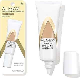 Almay Anti-Aging Concealer, Face Makeup with Hyaluronic Acid, Niacinamide, Vitamin C & E, Hypoallergenic-Fragrance Free, 010 Light, 0.37 Fl Oz (Pack of 1)