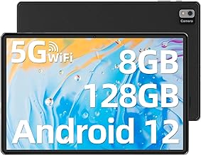 SGIN Android 12 Tablet 10.1 inch, Tablets with 8GB RAM 128GB ROM (512GB TF), MTK Octa Core CPU, 2.4G/5G WiFi, IPS 1920x1200 FHD Display, BT5.0, GPS, 6000mAh, 8MP+5MP Dual Camera, USB Type-C