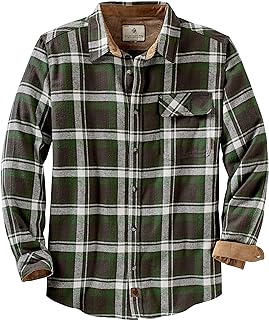 Legendary Whitetails Men's Buck Buck Camp Flannel Shirt, Long Sleeve Plaid Button Down Casual Shirt for Men, with Corduroy Cuffs, Fall & Winter Clothing, Mountain Charcoal Plaid, XX-Large Tall