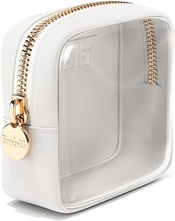 Embla Clear Cosmetic Bag Mini Big Makeup Bag Women Clear Pouch Cosmetics Bags Zipper Cute Pouches Make Up Travel Toiletry Essentials Preppy Pink Purse Organizer Bags (White, Mini)