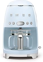 Smeg DCF02PBUK Drip Coffee Machine, Auto-Start Mode, Reuseable Filter, Digital Display, Anti-Drip System, Aroma Intensity Option, 1.4 Litre Tank, Pastel Blue