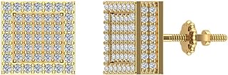 1.07 ctw Ice Cube Diamond Stud Earrings 10K Gold