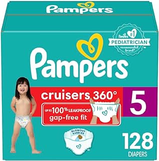 Pampers Cruisers 360 Diapers - Size 5, 128 Count, Pull-On Disposable Baby Diapers, Gap-Free Fit