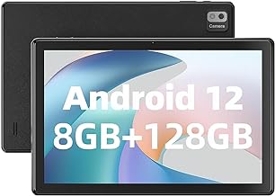 SGIN Android 12 Tablet, 8GB RAM 128GB ROM 10 Inch Tablets Computer with 1280 * 800 HD IPS Screen, Octa-Core 2.0Ghz Processor, 5MP+8MP Dual Camera, Bluetooth, WiFi, 6000mAh, Black
