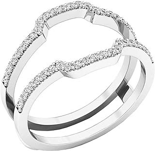 Dazzlingrock Collection Round White Diamond Enhancer Double Guard Ring for Women (0.25 ctw, Color I-I, Clarity I1-I3) in Gold