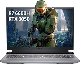 DELL G15 15.6‘’ FHD 120Hz Gaming Laptop, AMD Ryzen 5 6600H, 16GB DDR5 RAM, 512GB PCIe SSD, NVIDIA GeForce RTX 3050, Backlit Keyboard, HD Camera, Win 11 Pro, Gray