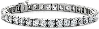 Madina Jewelry 7.00 ct Ladies Round Cut Diamond Tennis Bracelet in 14 kt White Gold