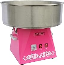 ANFIRE Commercial Electric Cotton Candy Machine Pink Candy Floss Maker for Kits or Party - Includes 10 Cones & Scoop