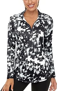 LURANEE Womens UPF 50+ Long Sleeve 1/4 Zip Pullover Athletic Hiking Running Workout Tops