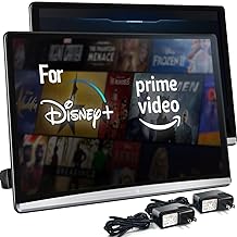13.3 Inch 4K Upgrade Android 10.0 Multifunction Car TV Headrest Monitor Tablet Touch Screen Support 1080P Headset WiFi/Bluetooth/USB/SD/HDMI in+Out/FM/Mirror Link Player (2G ram 16G ROM (2PC))