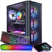 STGAubron Gaming Desktop PC Computer,Intel Core I7 3.4 GHz up to 3.9 GHz,Radeon RX 580 8G GDDR5,16G RAM,512G SSD,WiFi,Bluetooth 5.0,RGB Fanx6,RGB Keyboard&Mouse&Mouse Pad,RGB BT Sound Bar,W10H64