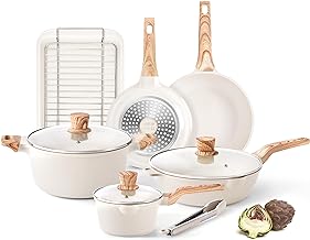 Pots and Pans Set - Caannasweis Kitchen Nonstick Cookware Sets Granite Frying Pans for Cooking Granite Pan Sets Kitchen Essentials Set Ideal for Baking or Roasting