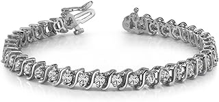Madina Jewelry 5.00 ct Round Cut Diamond S-Type Tennis Bracelet