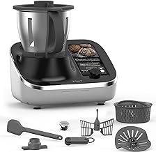 TOKIT Omni Cook Robot, All-in-1 Multi-Cooker, 95°F~356℉ CookingIoT Temperature Control Chip, 7" Touchscreen w/ 3000+ Built-in Guided Recipes, Slow Cooker, Chopper, Steamer, Juicer, Blender, Boil, Sous
