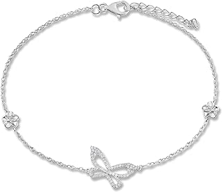 14K Yellow or White Gold Adjustable Genuine Diamond Bracelets - Choice of Heart, Line, Butterfly or Infinity Design