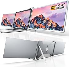 L LIMINK S20 15.4" Triple Portable Monitor for Laptop - 1080P Triple Screen Workstation, Compatible with 15.6-19" Laptops, Laptop Monitor Extender for MacOS & Windows